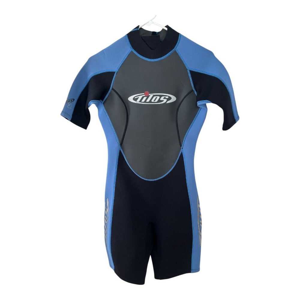 Tilos Men’s M Shorty Wetsuit – 2/2mm Neoprene Nylon – Black Blue – Surf Dive Swi